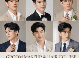 แต่งหน้าและทำผมเจ้าบ่าว Before After โดย IMFA Makeup Academy คอร์ส Groom Makeup & Hair